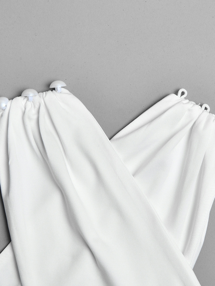 TWOTWINSTYLE Halter Neck Keyhole Asymmetrical Hem Sexy Dress