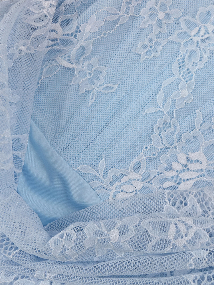 TWOTWINSTYLE Off One Shoulder Patchwork Lace Ruched Chic Dress