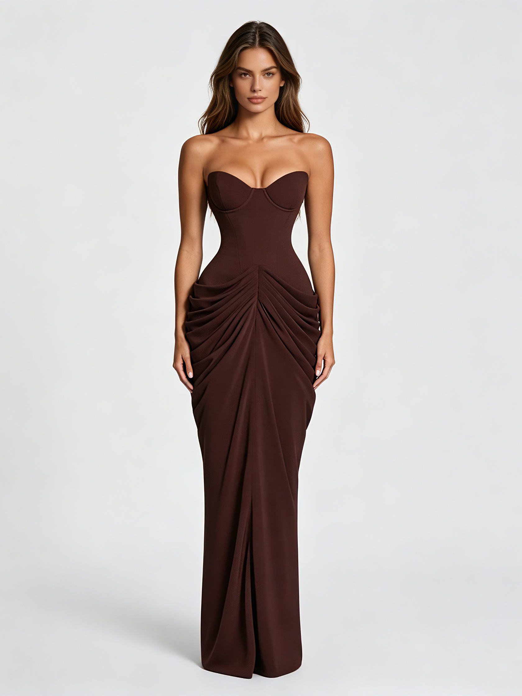 TWOTWINSTYLE Off Shoulder Tunic Pleated Elegant Dress