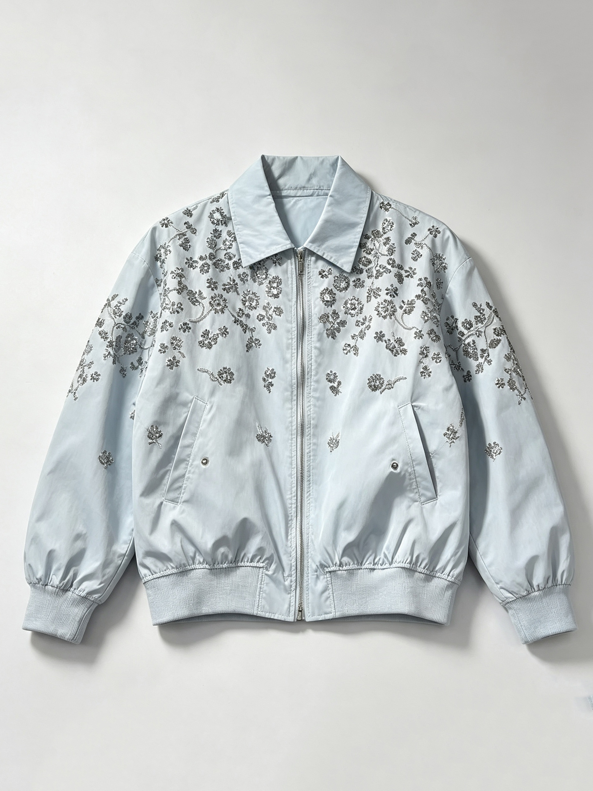 TWOTWINSTYLE Lapel Long Sleeve Patchwork Sequins Casual Jacket