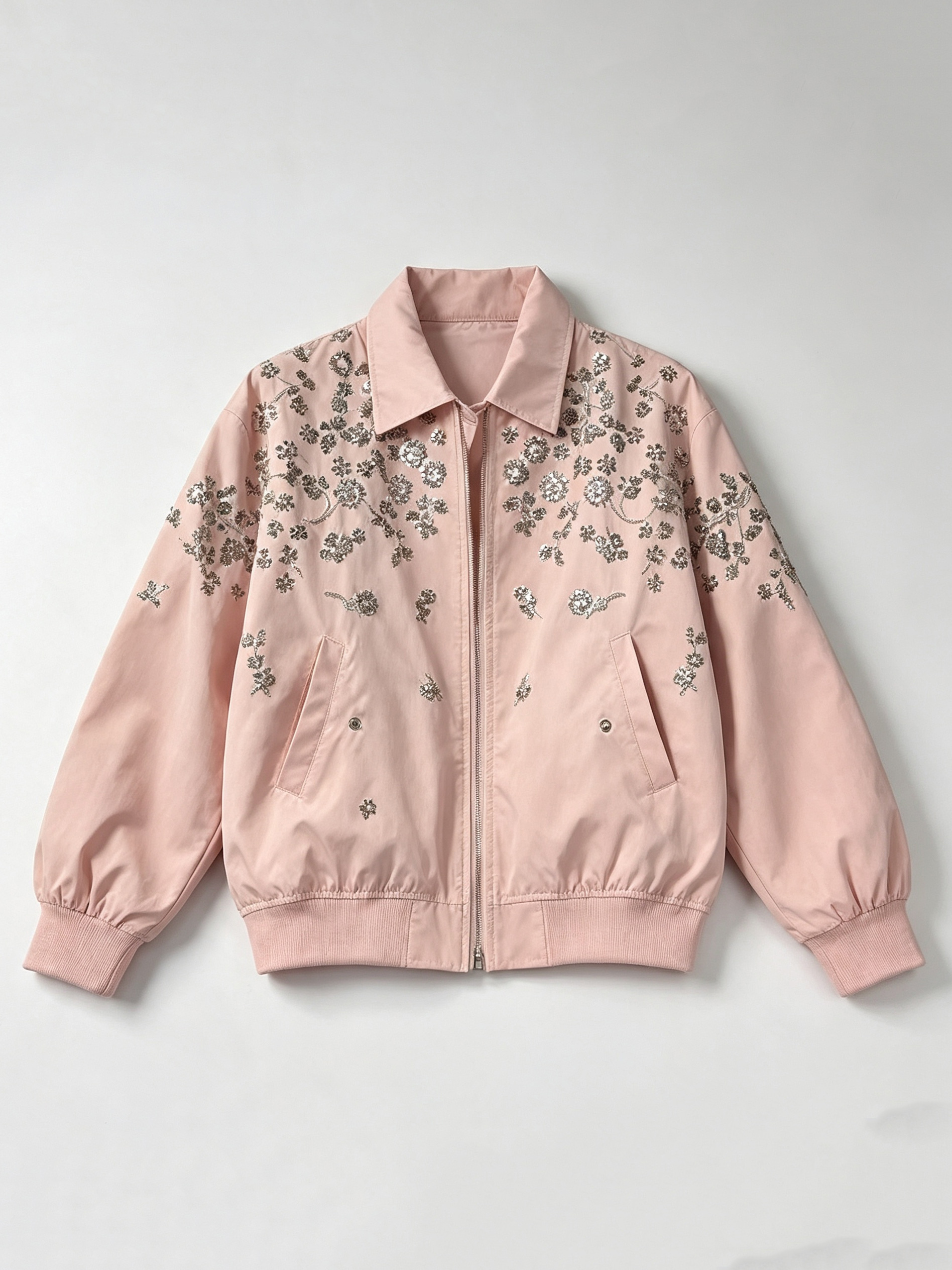 TWOTWINSTYLE Lapel Long Sleeve Patchwork Sequins Casual Jacket