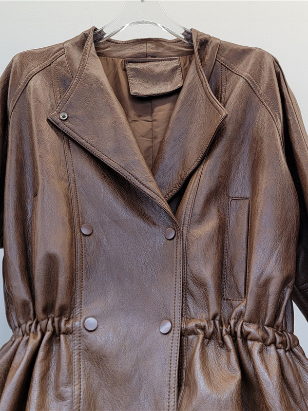 TWOTWINSTYLE Lapel Long Sleeve Tunic Patchwork Double Breasted Design Jacket