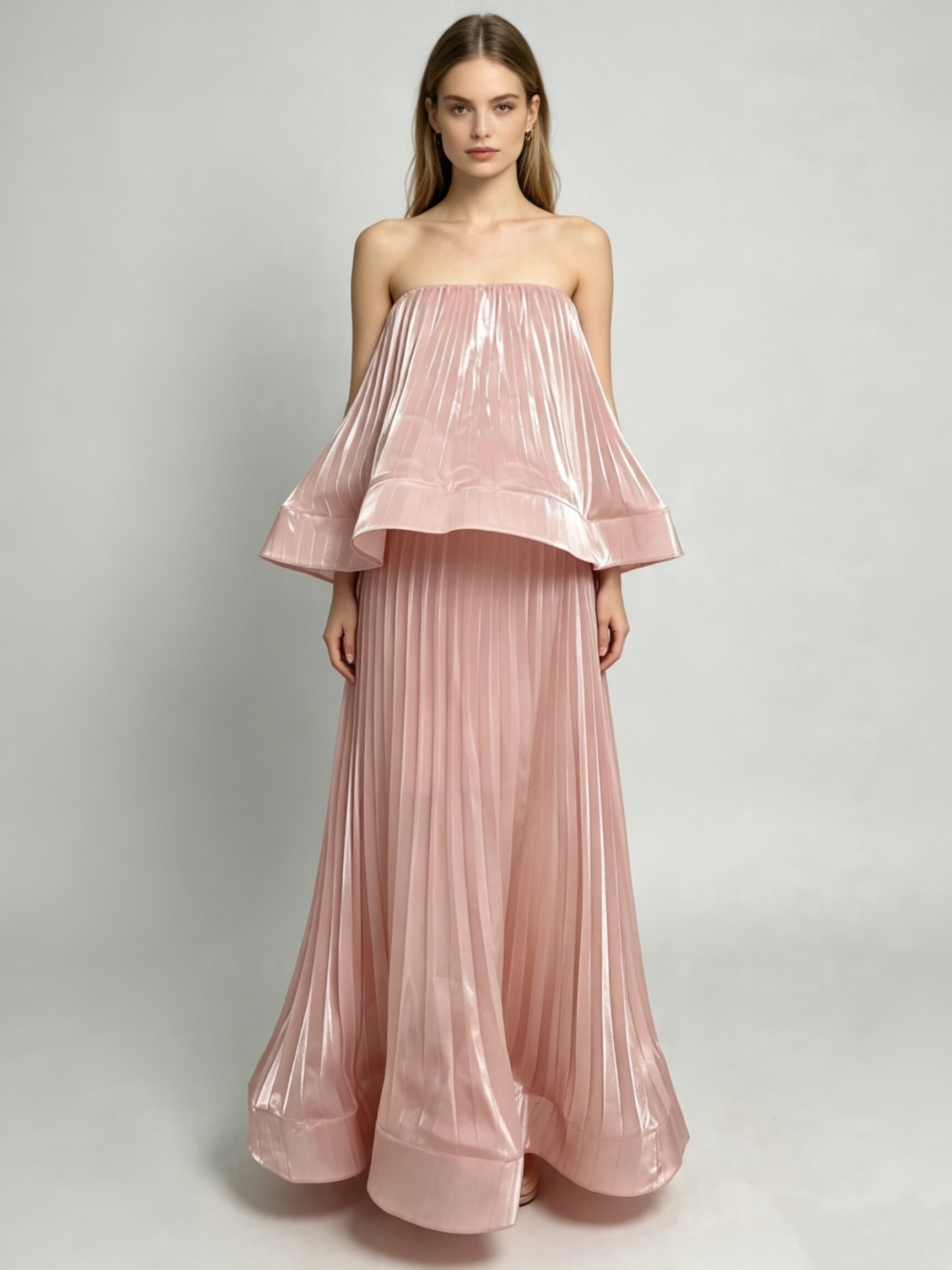 TWOTWINSTYLE Off Shoulder Ruched Top Solid High Waist Skirt Elegant Set