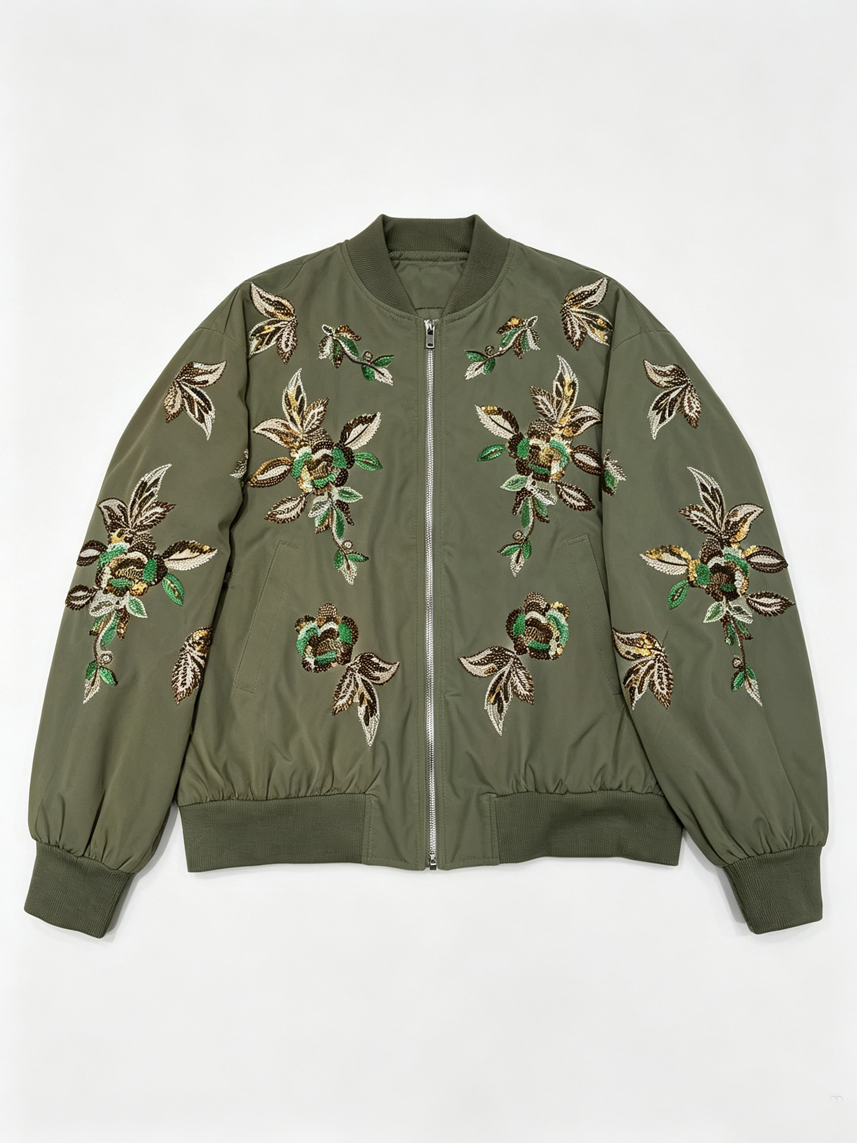 TWOTWINSTYLE Stand Collar Long Sleeve Spliced Embroidery Fashion Jacket