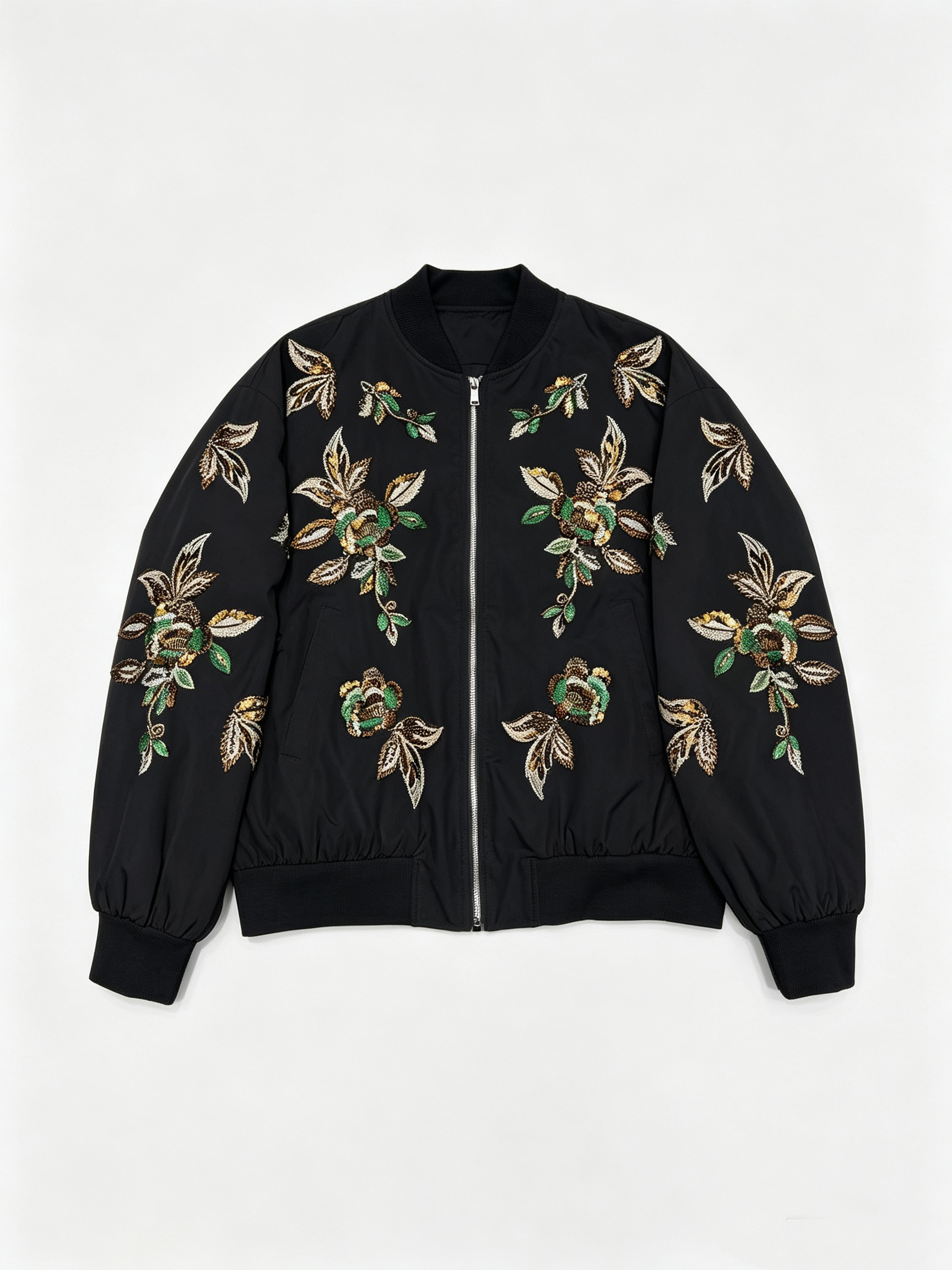 TWOTWINSTYLE Stand Collar Long Sleeve Spliced Embroidery Fashion Jacket