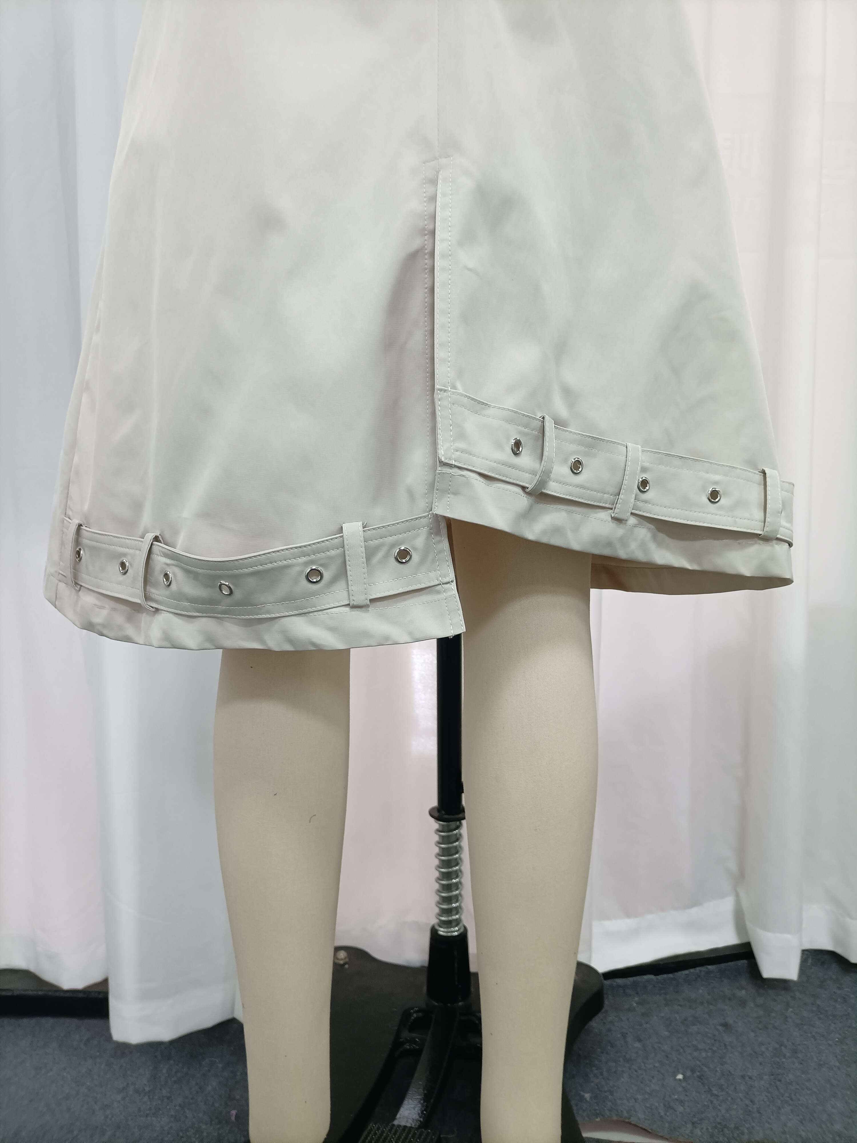 TWOTWINSTYLE High Waist Spliced Double Breasted Belt Fashion Skirt