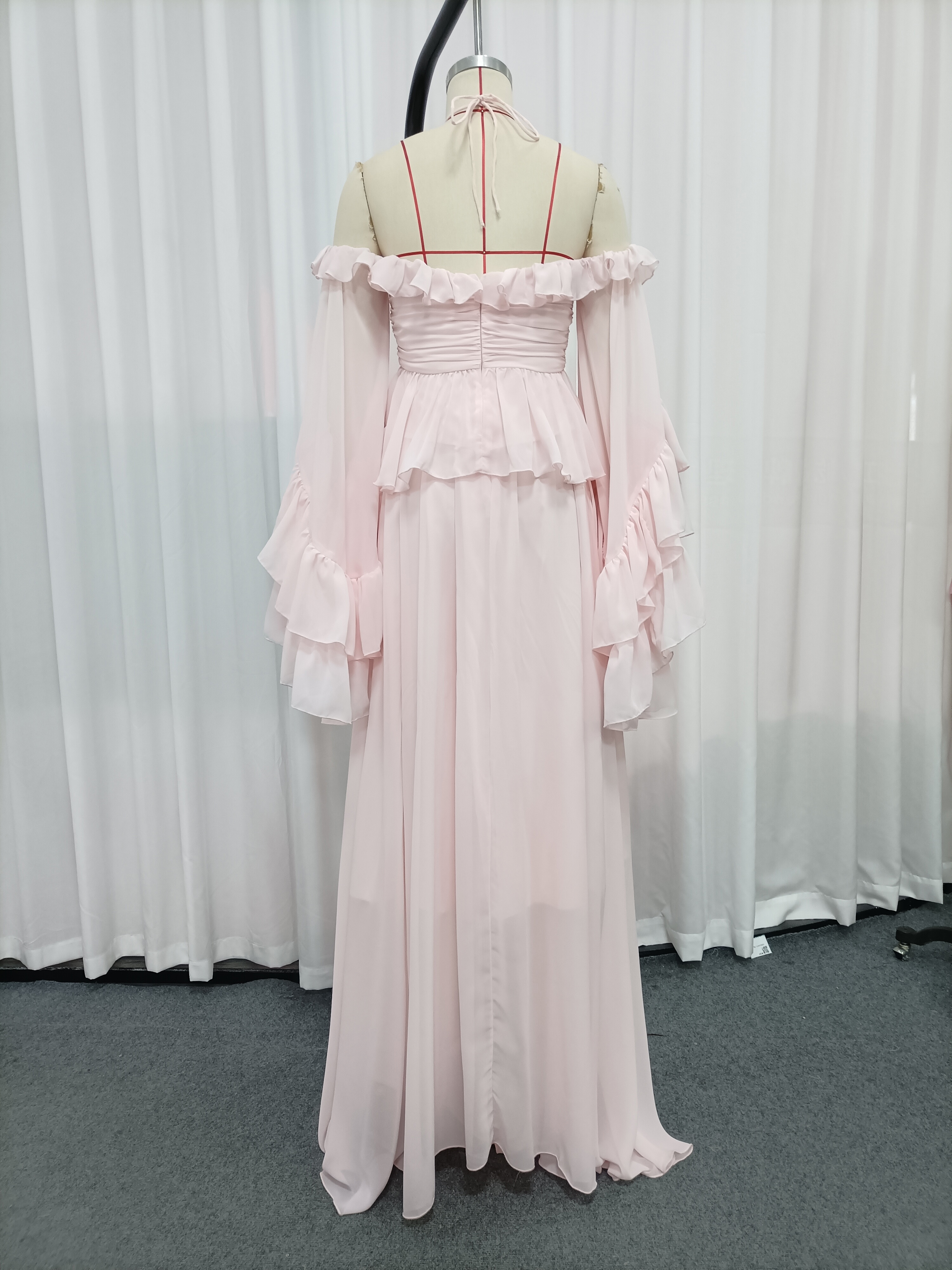 TWOTWINSTYLE Off Shoulder Spliced Flower Ruffles Elegant Dress