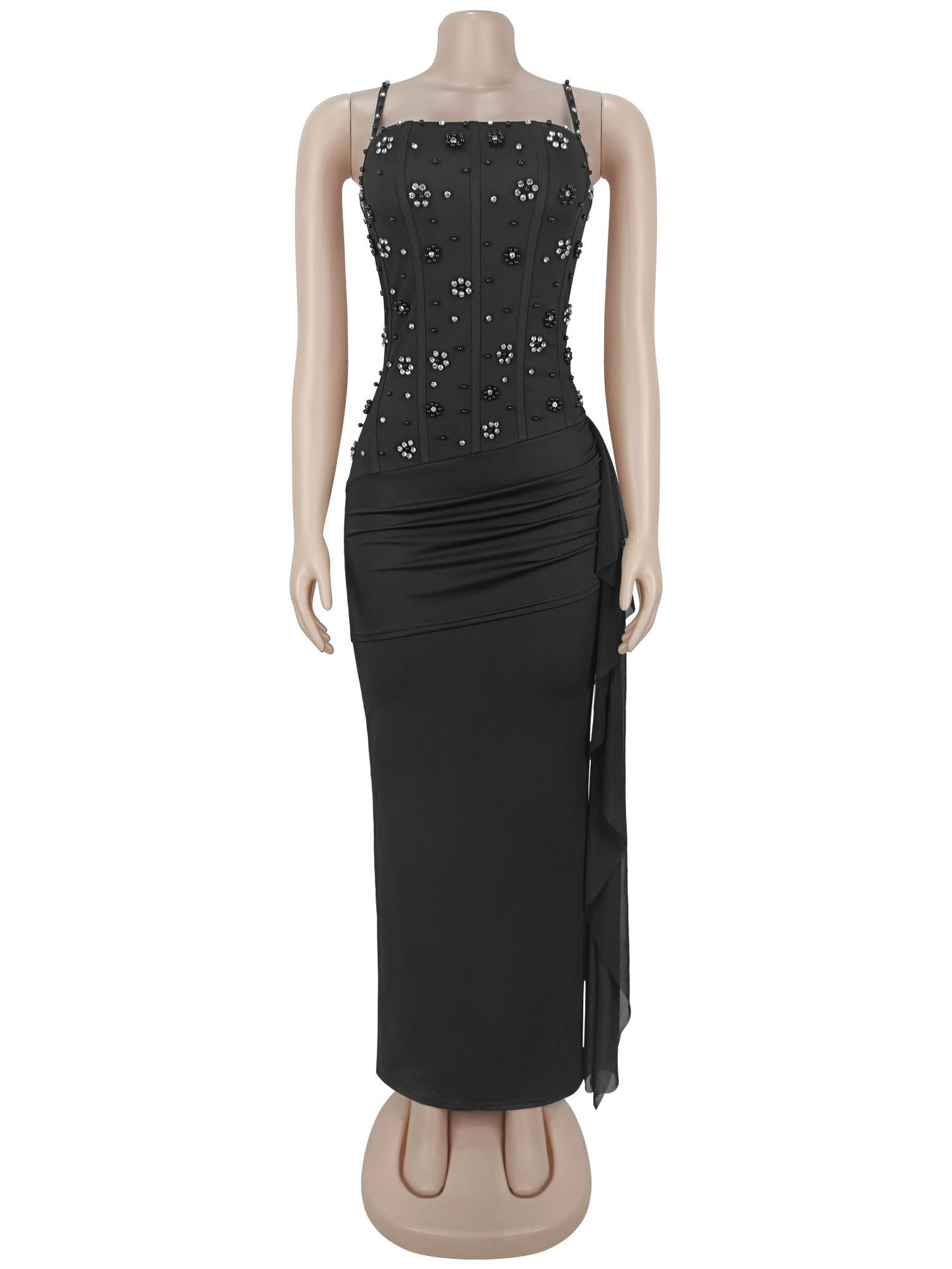 TWOTWINSTYLE Off Shoulder Patchwork Diamond Pleated Chic Dress