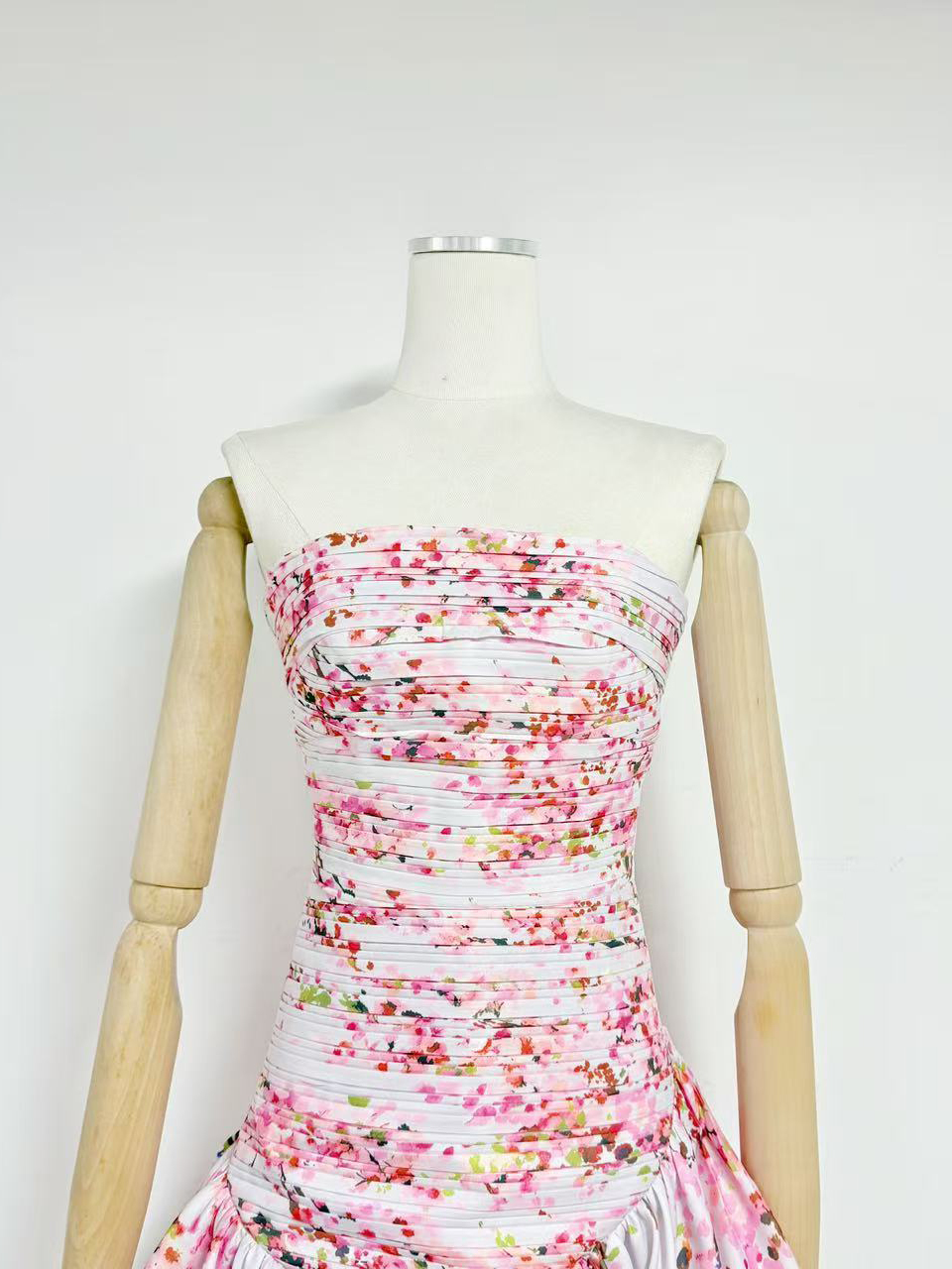 TWOTWINSTYLE Off Shoulder Spliced Print High Waist Chic Dress