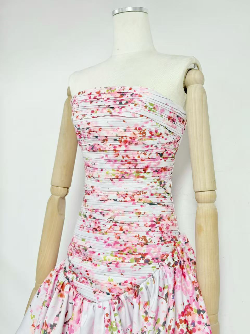 TWOTWINSTYLE Off Shoulder Spliced Print High Waist Chic Dress