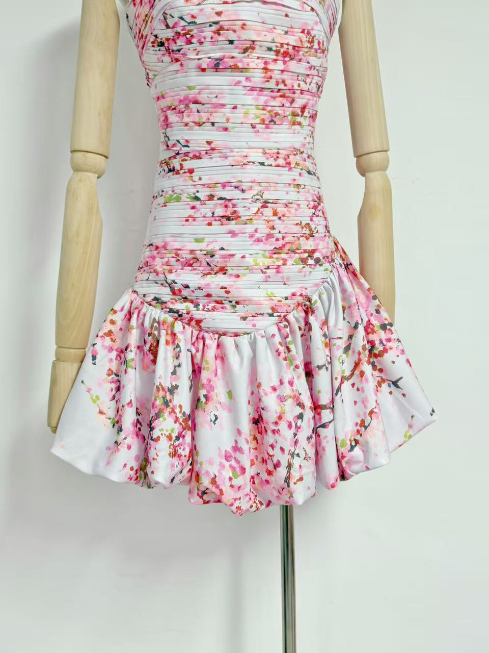 TWOTWINSTYLE Off Shoulder Spliced Print High Waist Chic Dress