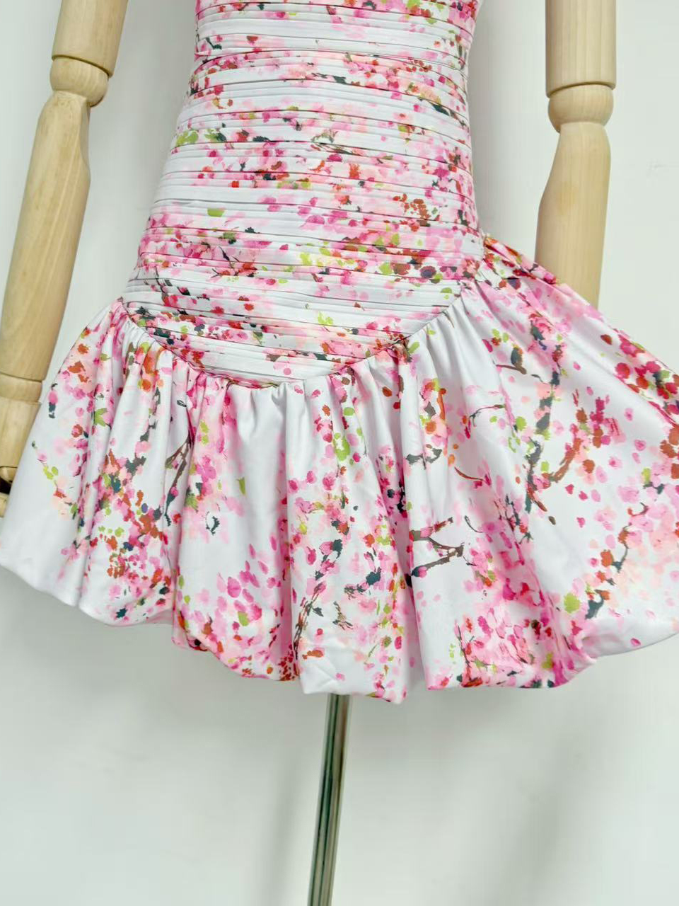 TWOTWINSTYLE Off Shoulder Spliced Print High Waist Chic Dress