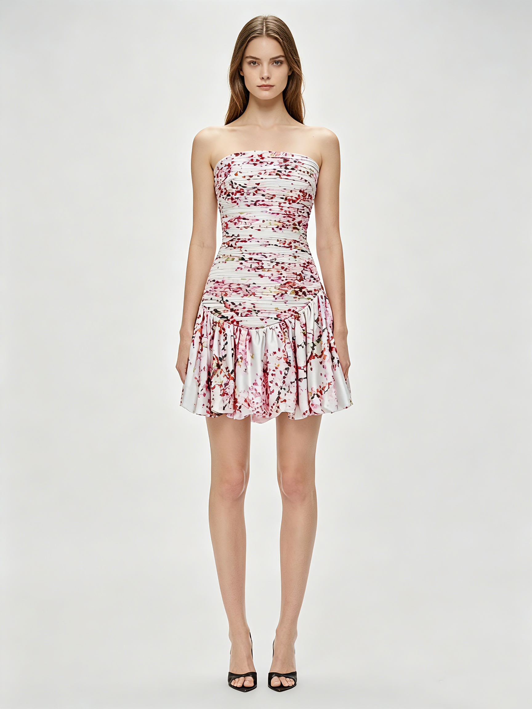 TWOTWINSTYLE Off Shoulder Spliced Print High Waist Chic Dress