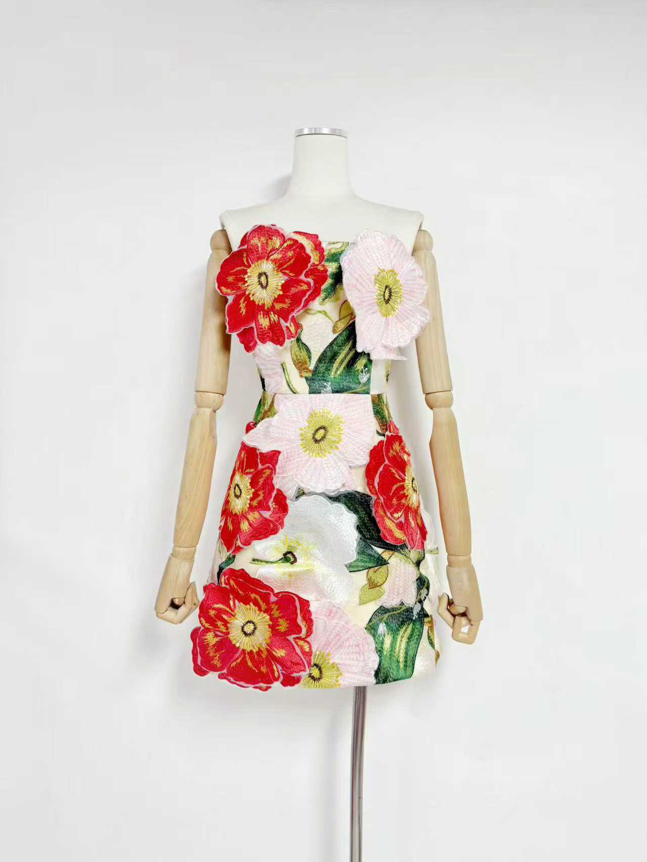 TWOTWINSTYLE Off Shoulder Hit Color High Waist Fashion Mini Dress