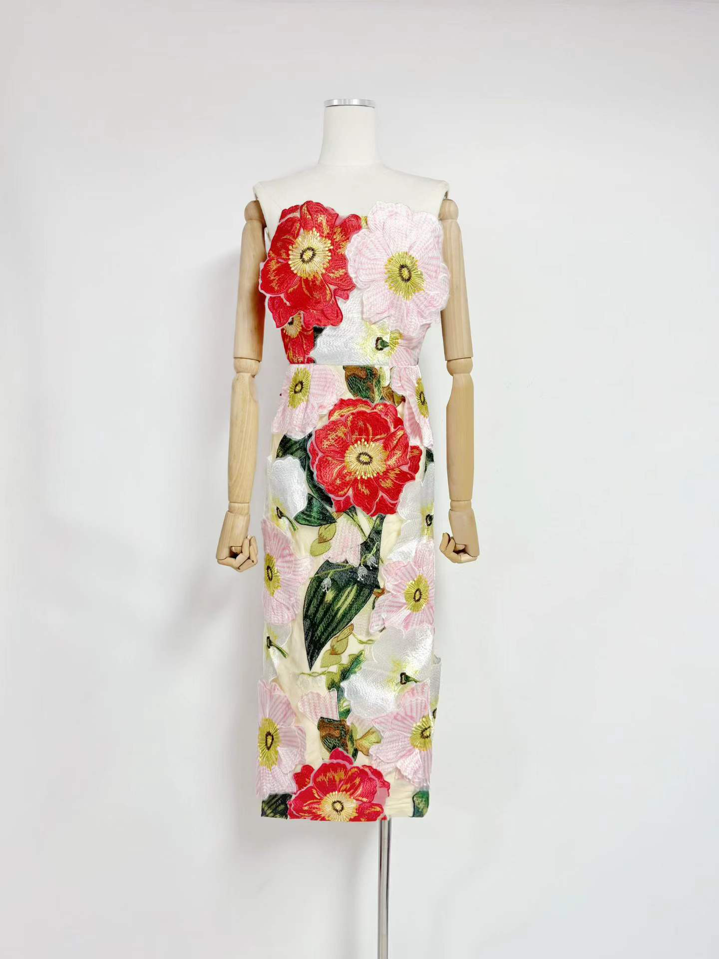 TWOTWINSTYLE Off Shoulder Tunic Patchwork Appliques Design Dress