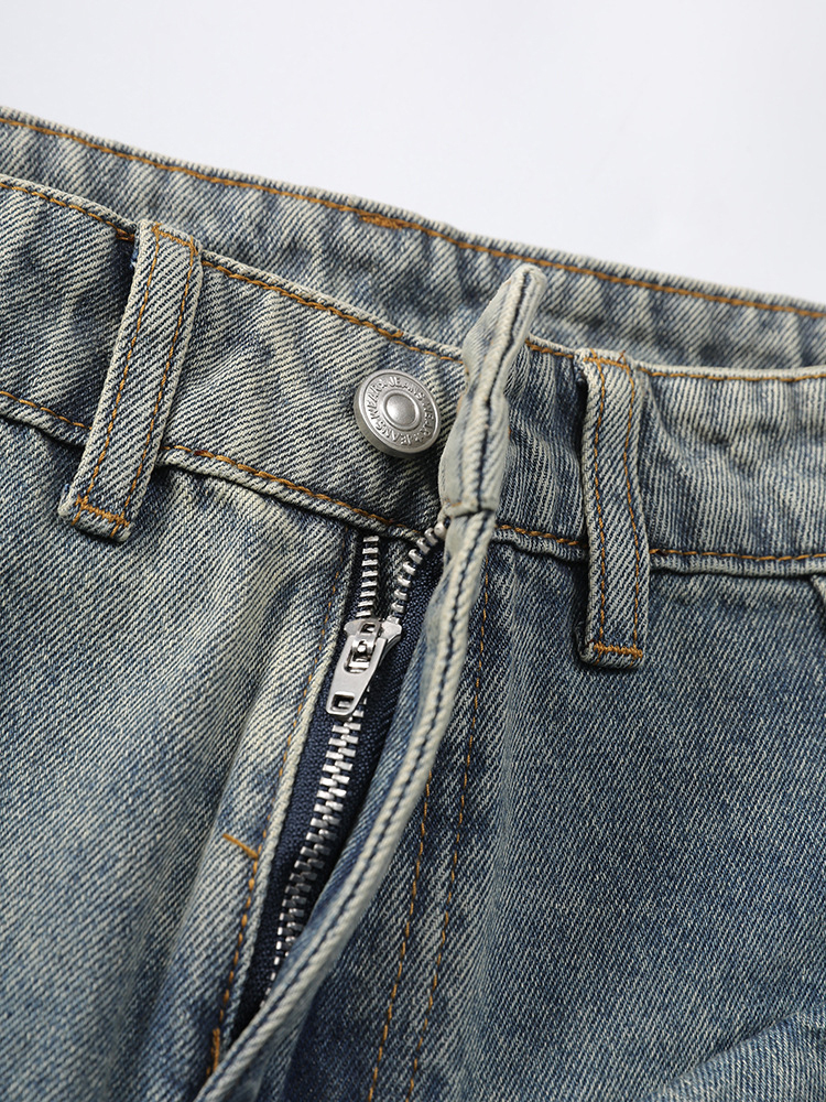 TWOTWINSTYLE Deconstructed Layer Waist Ripped Street Style Jeans