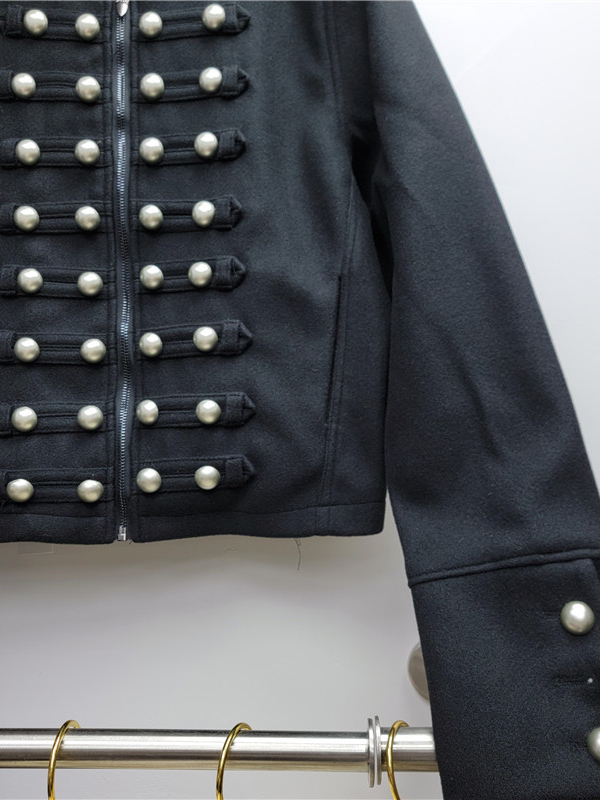 TWOTWINSTYLE Stand Collar Long Sleeve Spliced Zipper Design Jacket