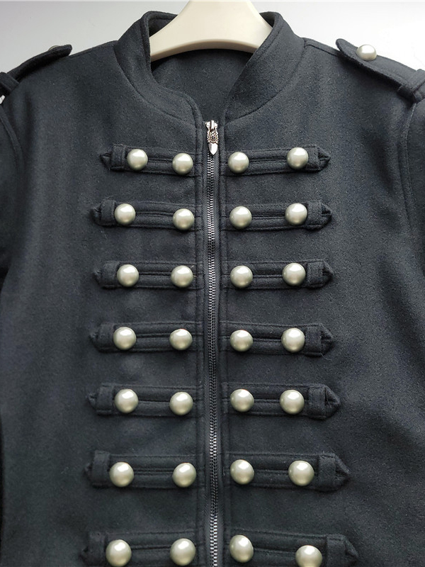 TWOTWINSTYLE Stand Collar Long Sleeve Spliced Zipper Design Jacket