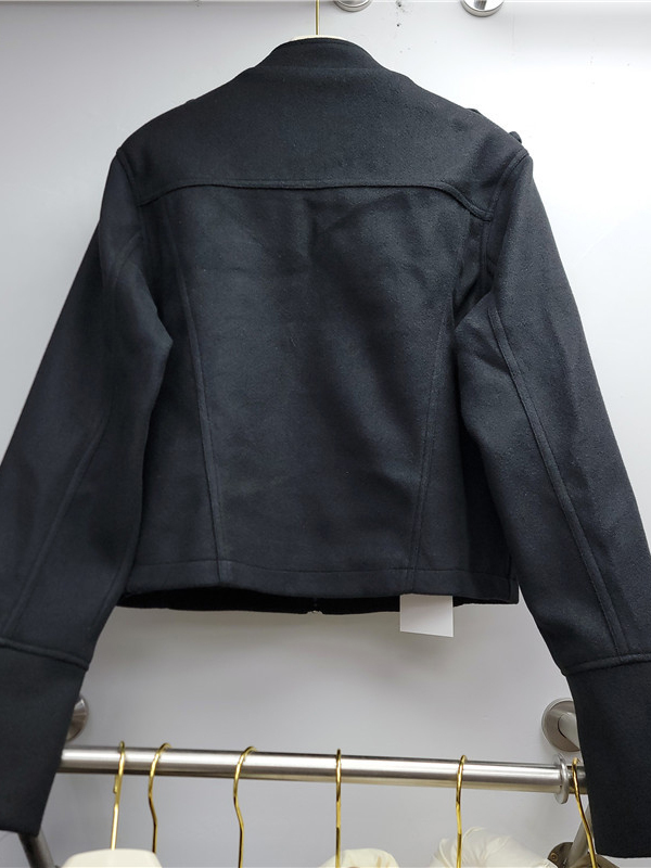 TWOTWINSTYLE Stand Collar Long Sleeve Spliced Zipper Design Jacket