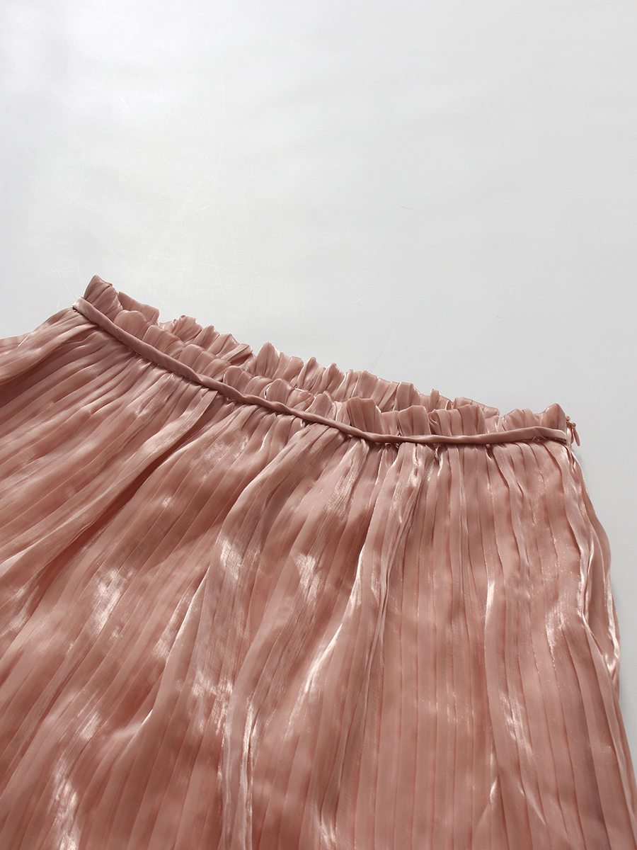 TWOTWINSTYLE Off Shoulder Ruched Top Solid High Waist Skirt Elegant Set