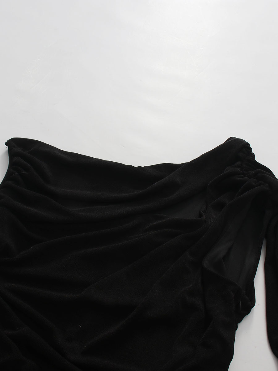 TWOTWINSTYLE Off One Shoulder Ruched Sexy Dress