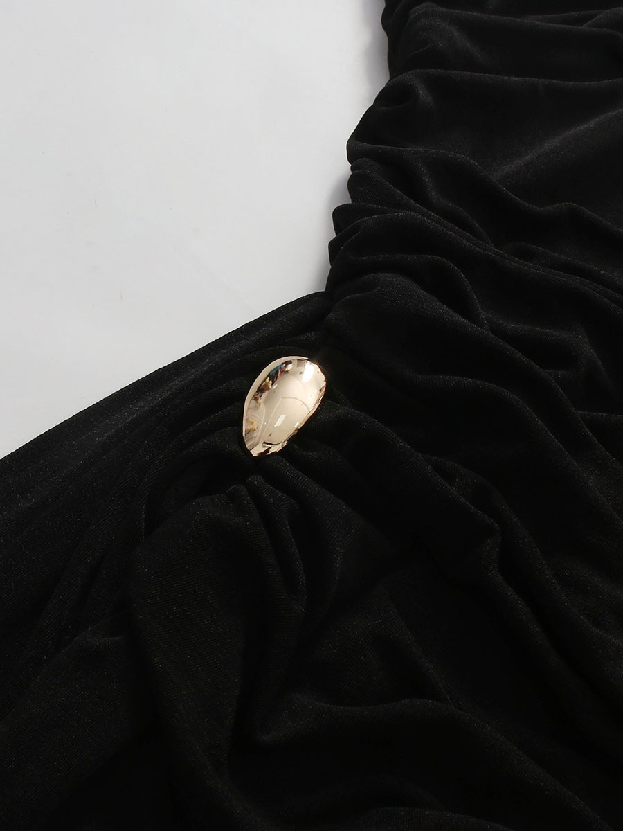 TWOTWINSTYLE Off One Shoulder Ruched Sexy Dress
