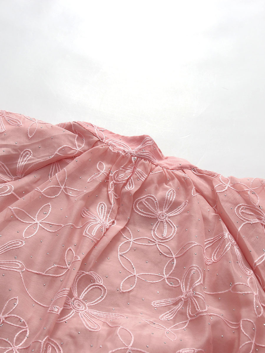 TWOTWINSTYLE Stand Collar Patchwork Lace Up Elegant Dress