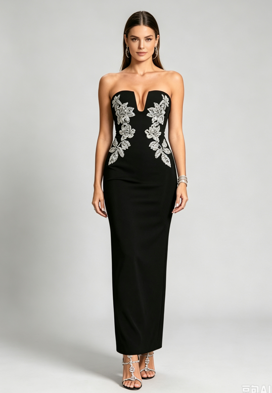 TWOTWINSTYLE Off Shoulder Spliced Diamond Elegant Dress
