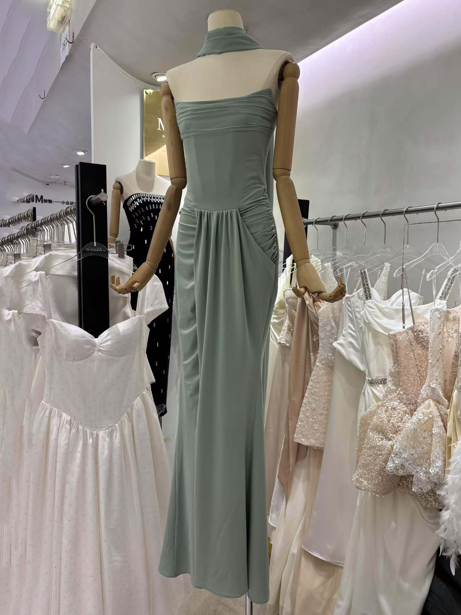 TWOTWINSTYLE Off Shoulder Tunic Side Split Pleated Elegant Dress