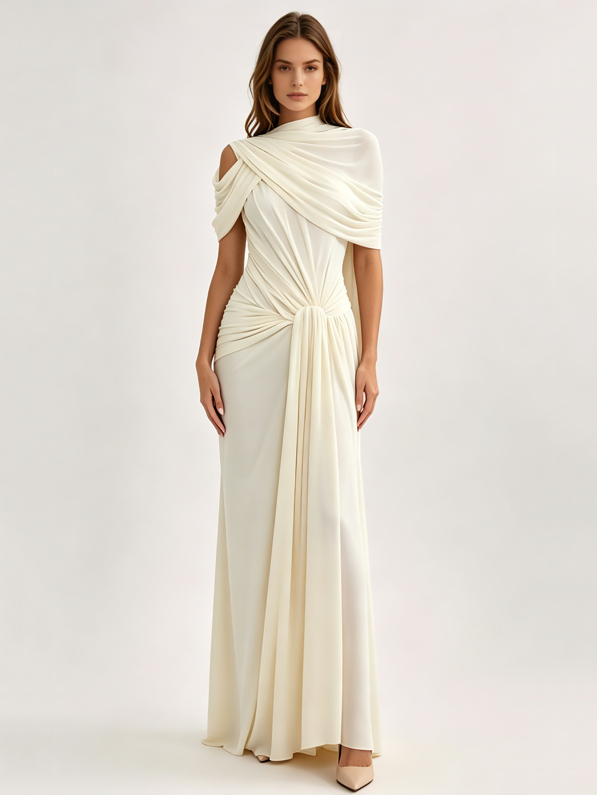TWOTWINSTYLE Round Neck Patchwork Kink Hollow Out Chic Dress