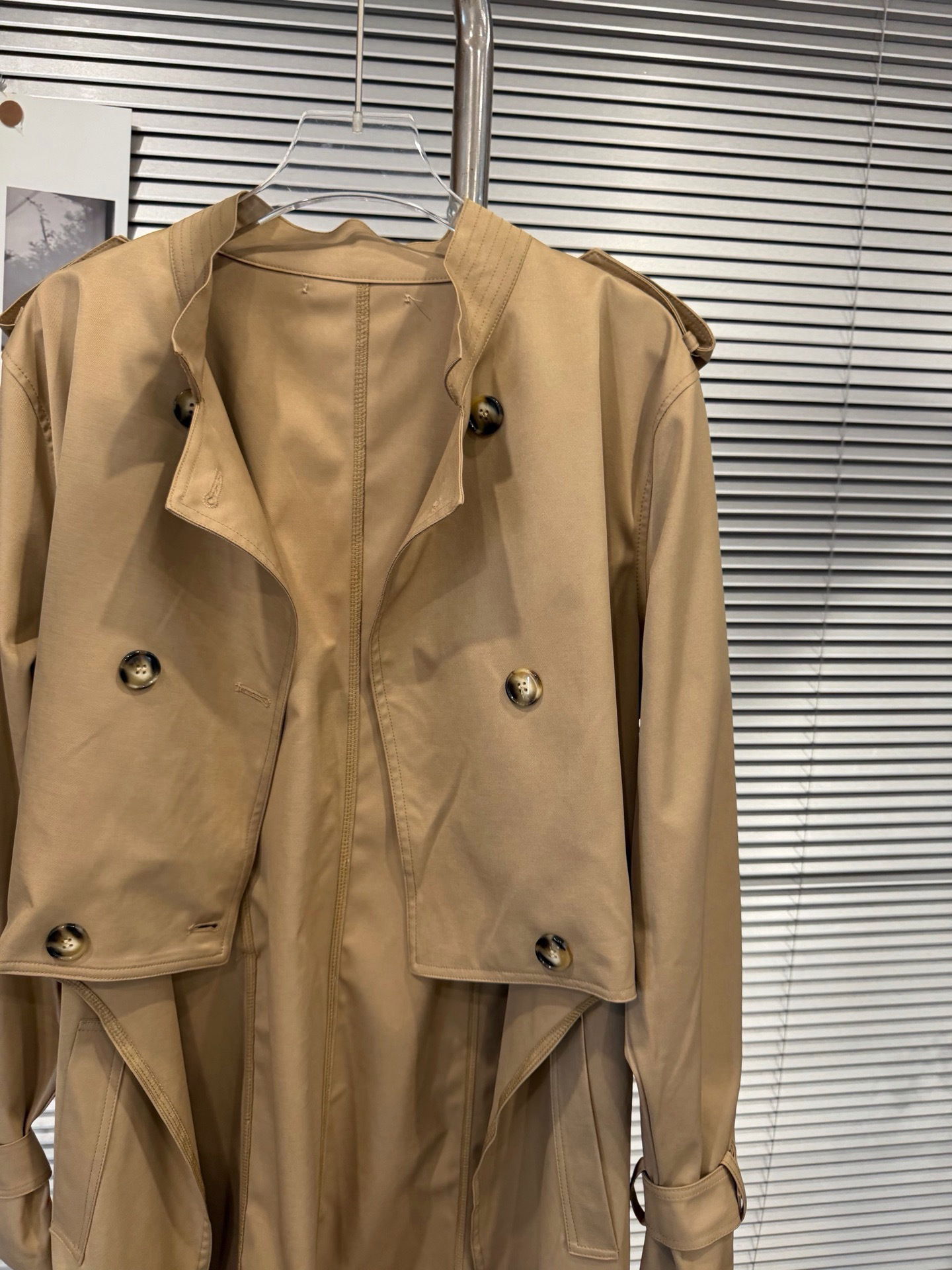 TWOTWINSTYLE Stand Collar Long Sleeve Patchwork Double Breasted Casual Jacket