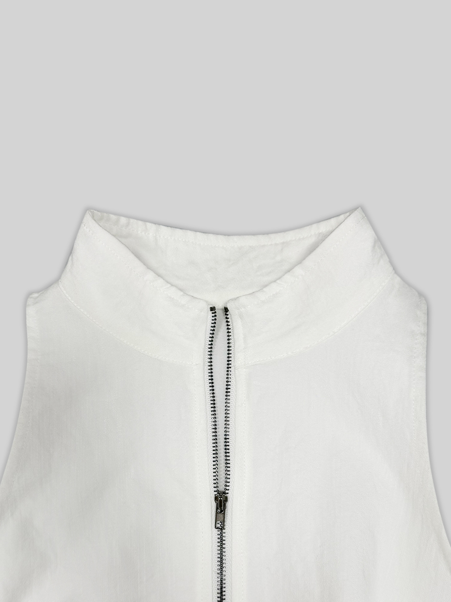 TWOTWINSTYLE Patchwork Zipper Sleeveless Tunic Belt Casual Jumpsuit
