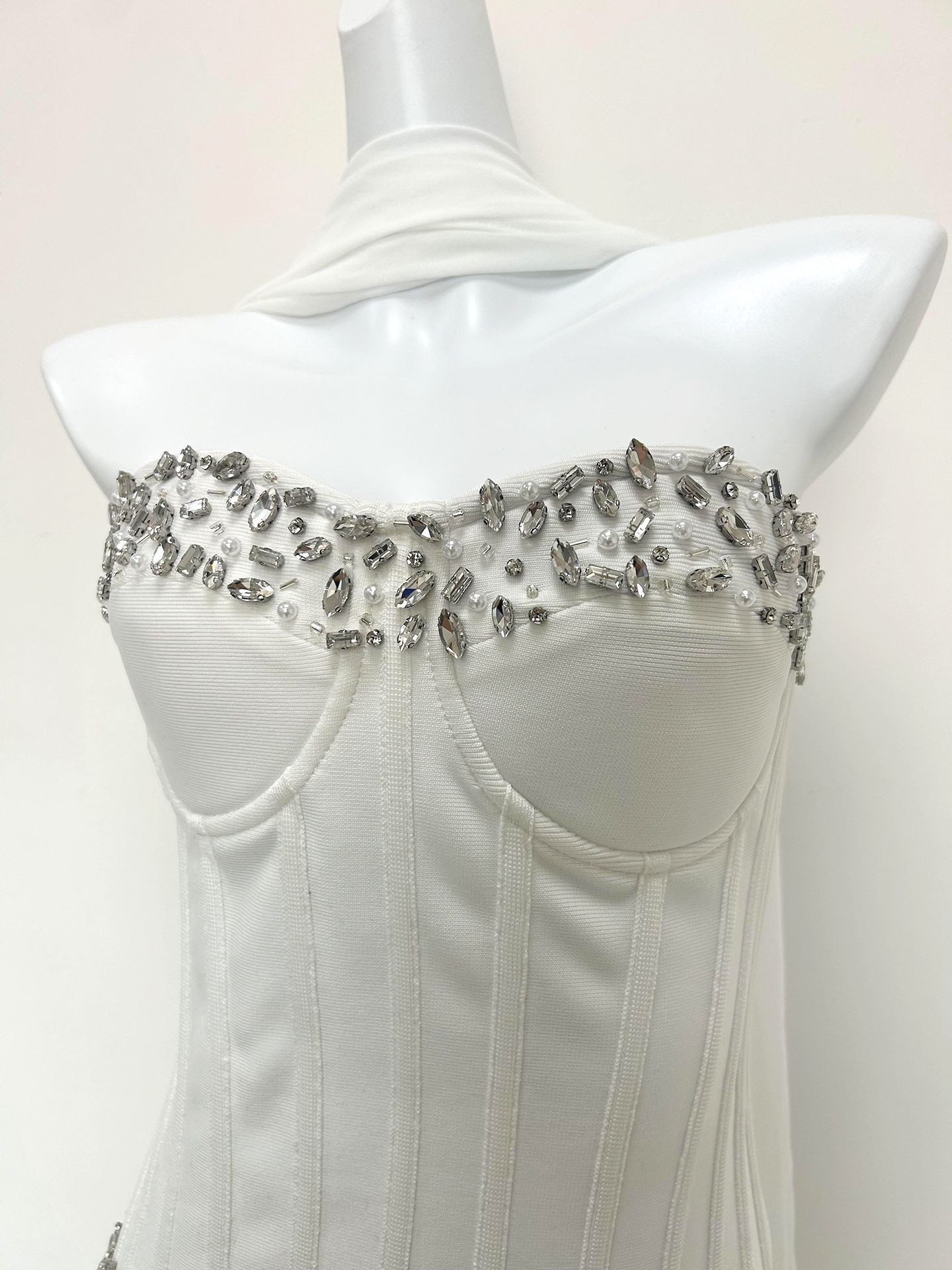 TWOTWINSTYLE Solid Off Shoulder Spliced Diamond Tunic Elegant Dress