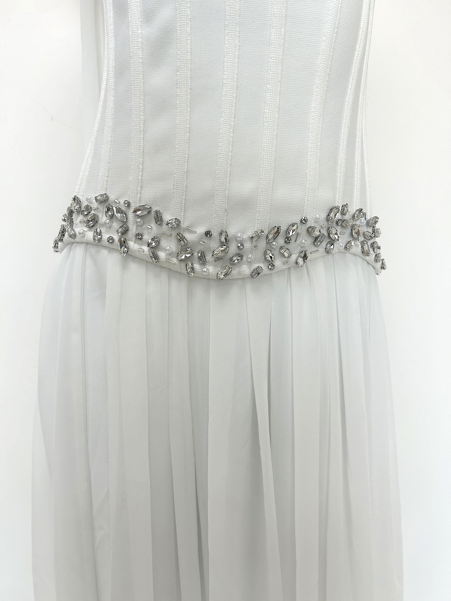 TWOTWINSTYLE Solid Off Shoulder Spliced Diamond Tunic Elegant Dress
