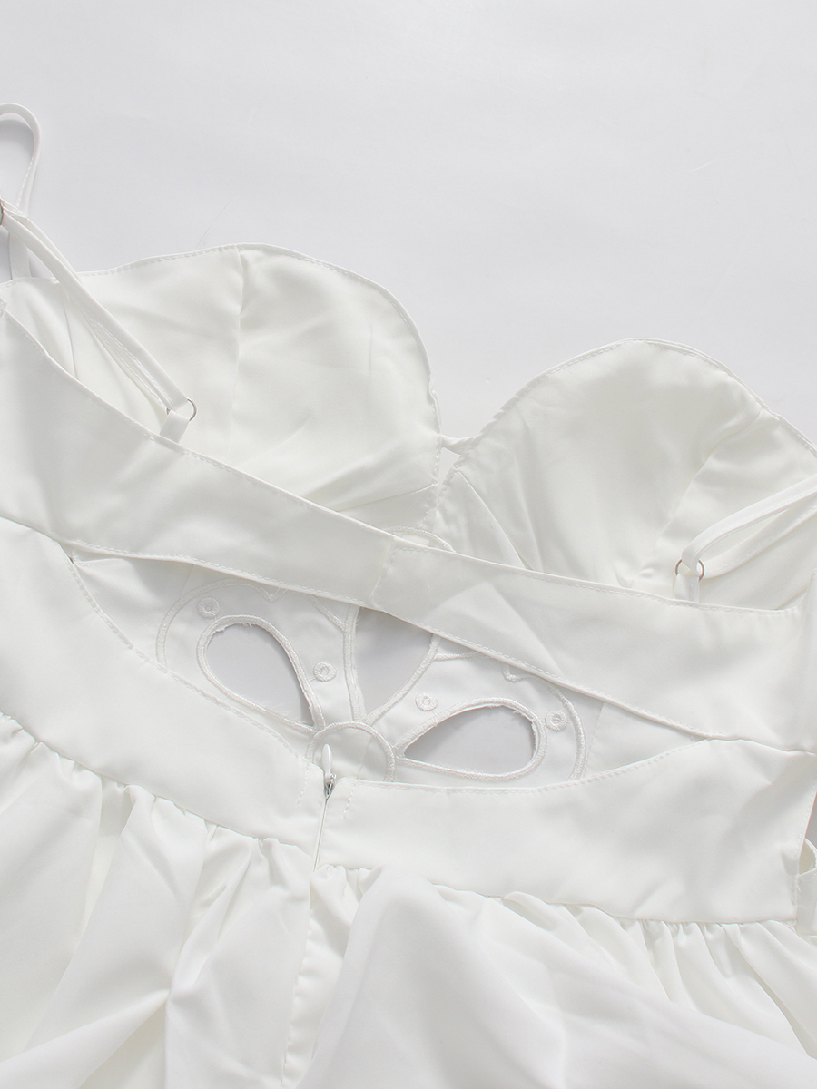 TWOTWINSTYLE Hollow Out Asymmetrical Hem Elegant Camisole Dress