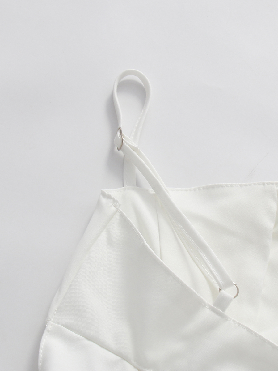 TWOTWINSTYLE Hollow Out Asymmetrical Hem Elegant Camisole Dress