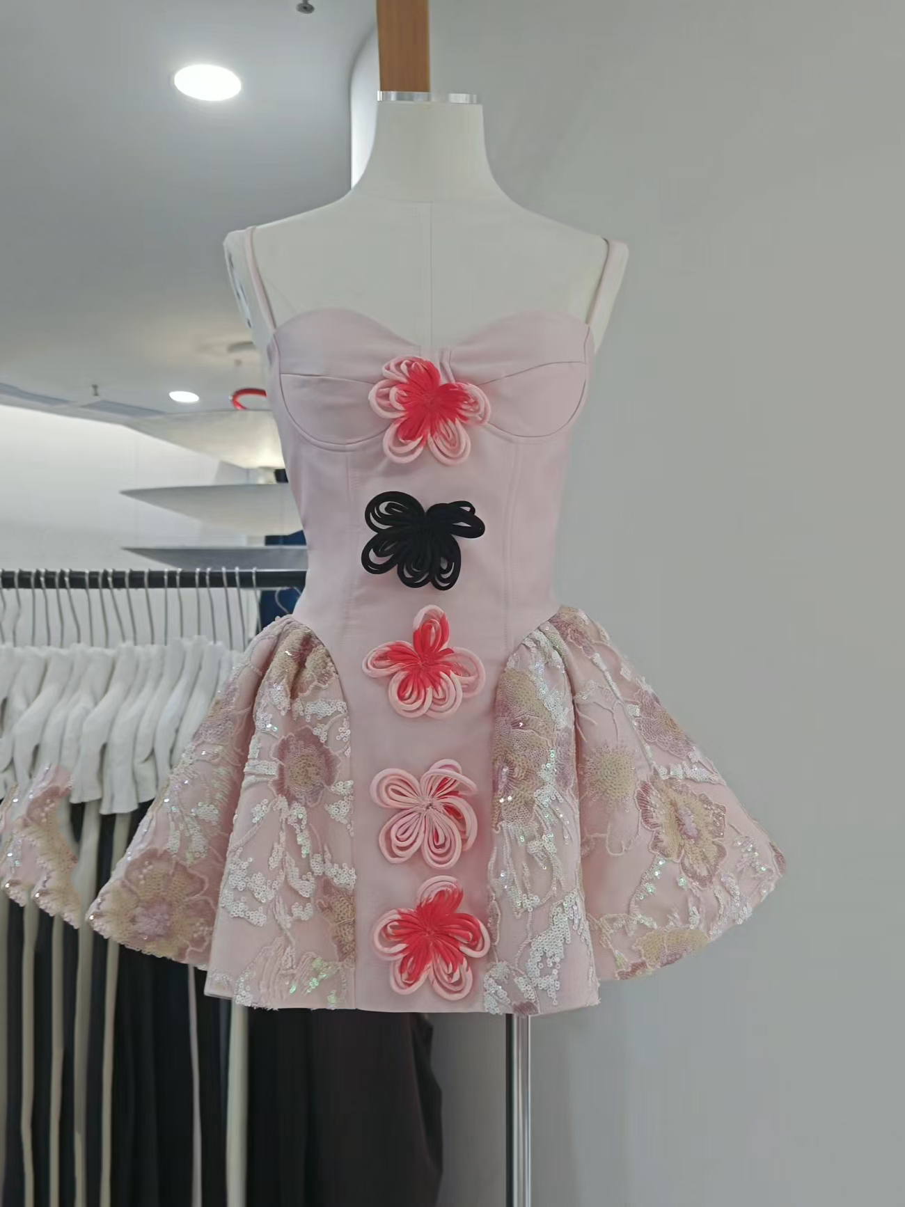 TWOTWINSTYLE Patchwork Flower Lace Tunic Sexy Dress