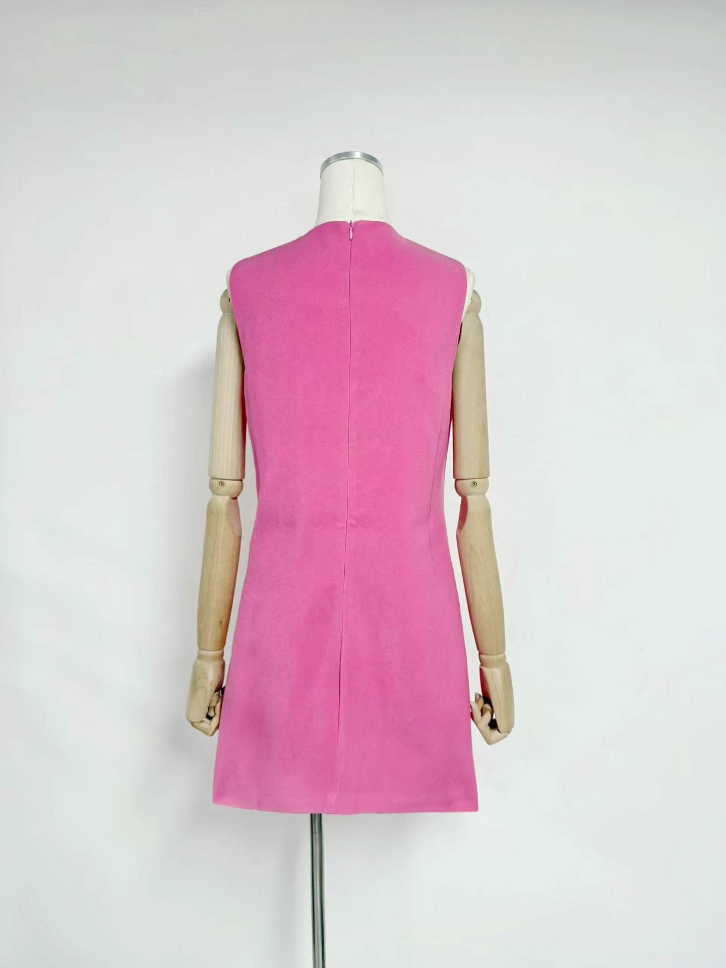 TWOTWINSTYLE Round Neck Sleeveless Patchwork Appliques Chic Dress