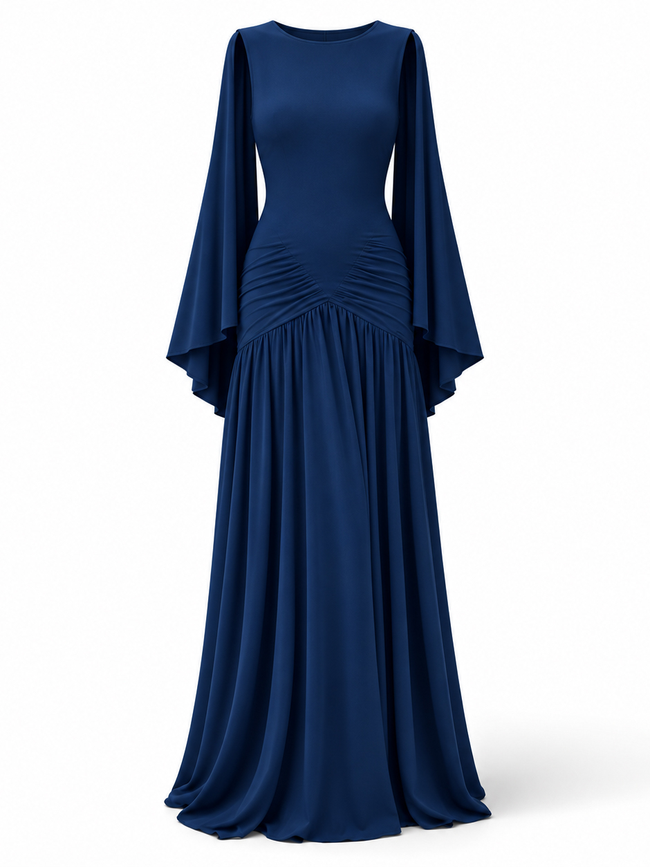 TWOTWINSTYLE Round Neck Sleeveless Pleated Tunic Vintage Dress