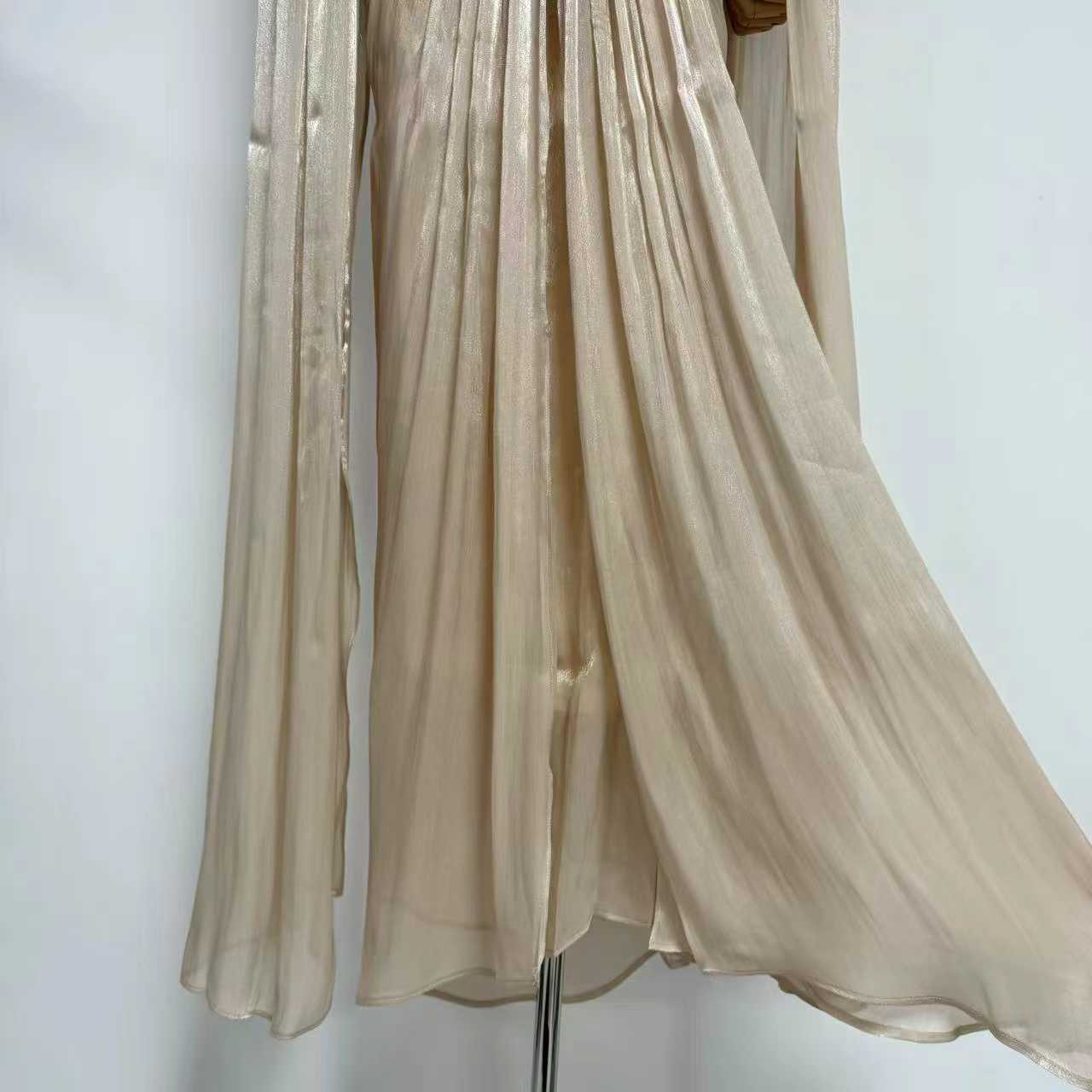 TWOTWINSTYLE Stand Collar Long Sleeve Patchwork Diamond Design Dress