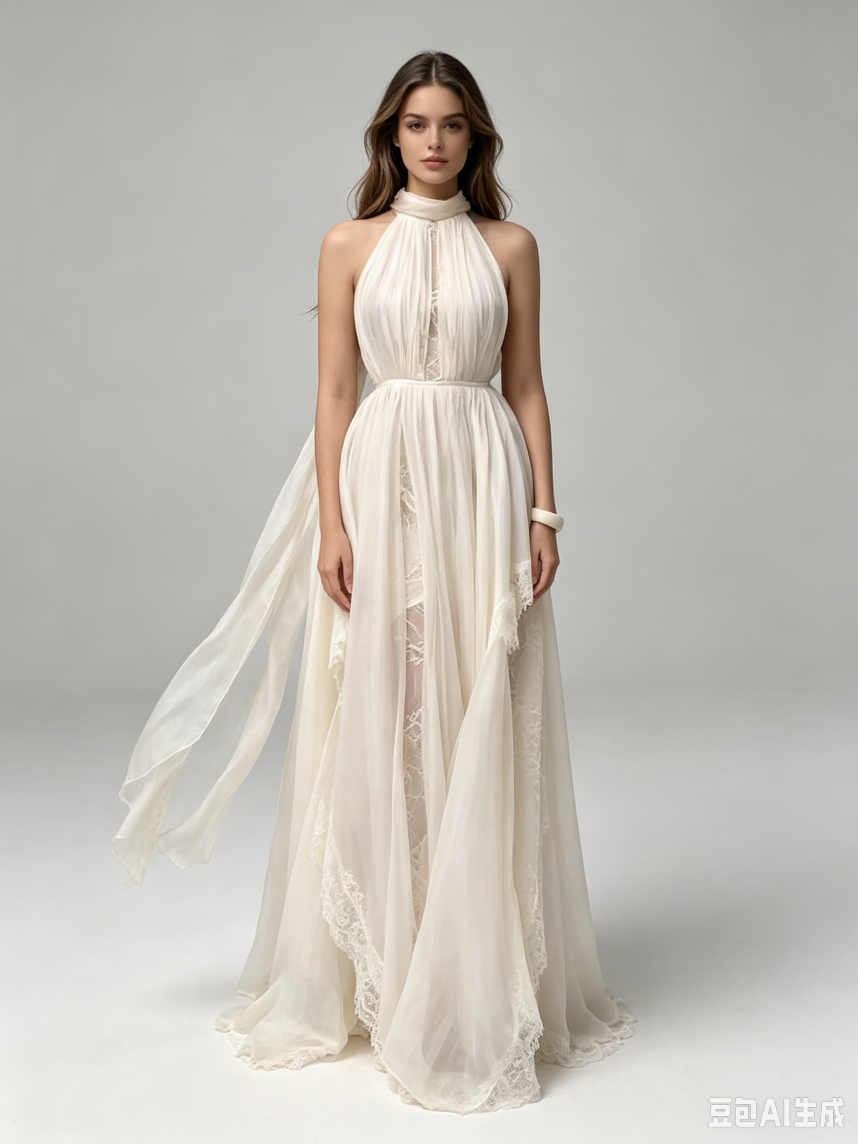 TWOTWINSTYLE Stand Collar Off Shoulder Tunic Spliced Lace Elegant Dress