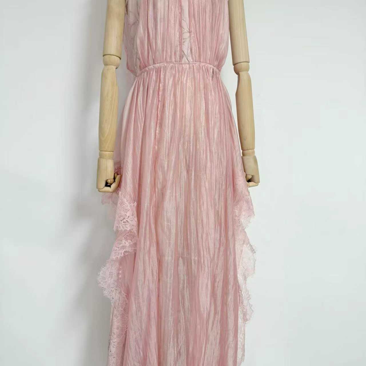 TWOTWINSTYLE Stand Collar Off Shoulder Tunic Spliced Lace Elegant Dress