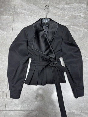 TWOTWINSTYLE Lapel Patchwork Lace Up Design Jacket