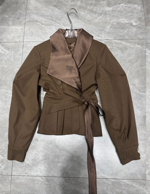 TWOTWINSTYLE Lapel Patchwork Lace Up Design Jacket