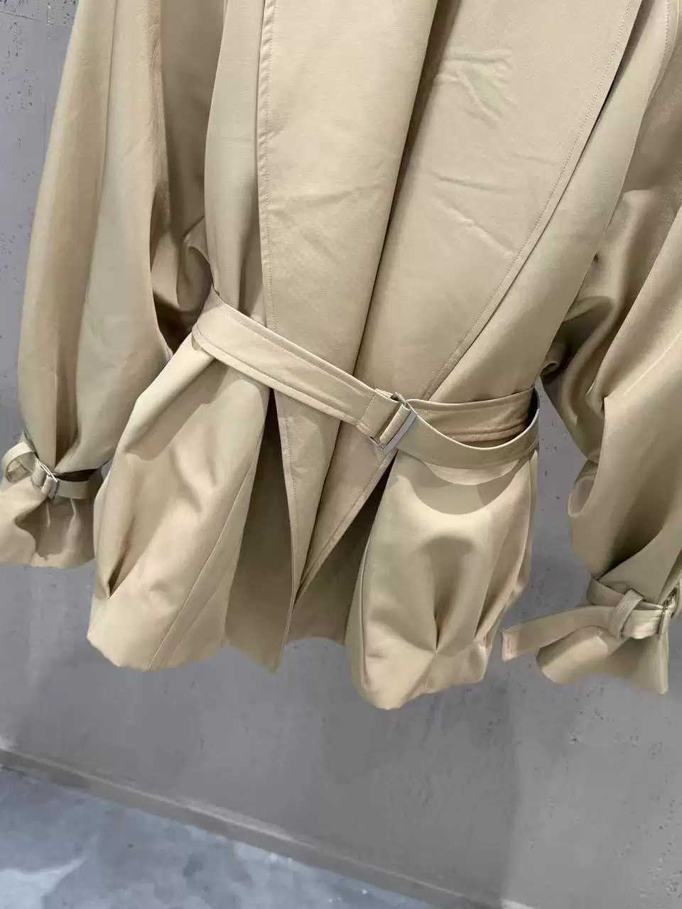 TWOTWINSTYLE Solid Lapel Tunic Long Sleeve Casual Coat