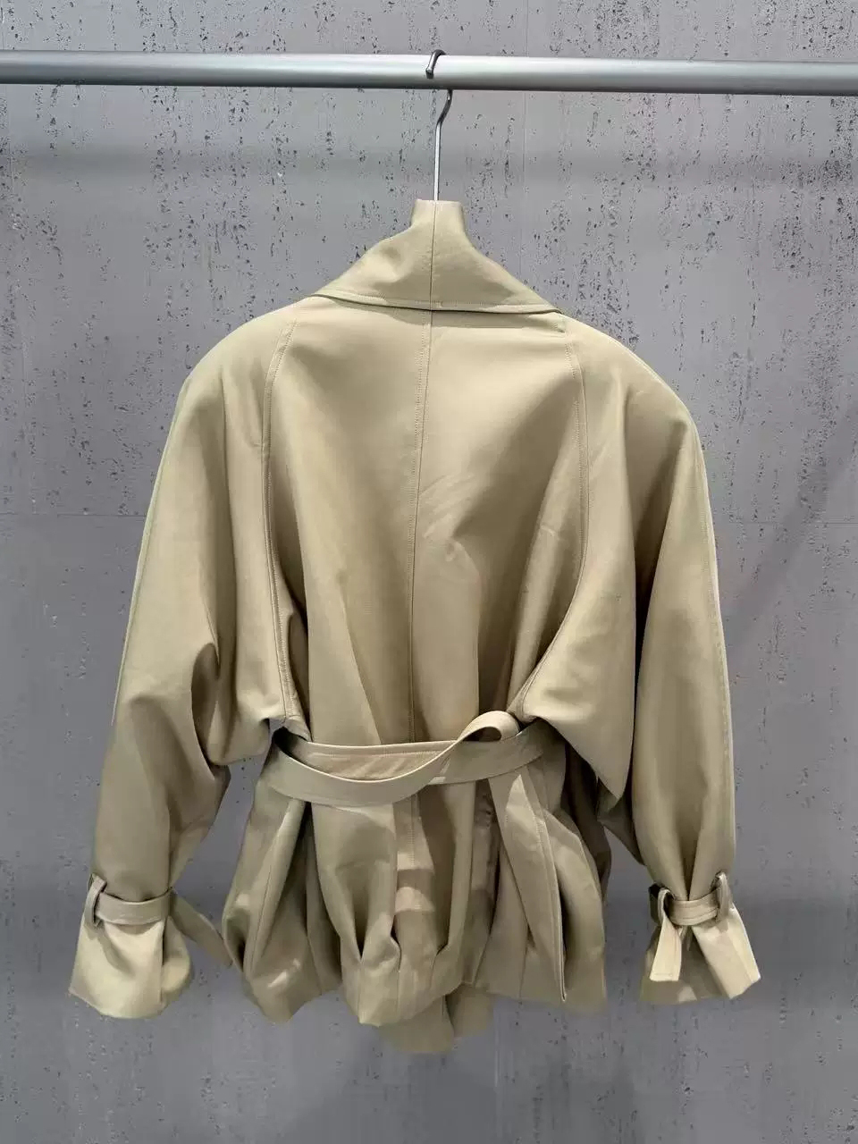 TWOTWINSTYLE Solid Lapel Tunic Long Sleeve Casual Coat