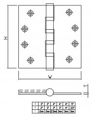 304 Stainless Steel Hinge Door Hinge Ball Bearing 4BB Hinge 4''-6''