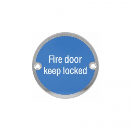 Stainless steel fire door locked Sign Plate SP019
