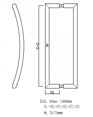 PH-05 Stainless Steel Glass Door Pull Handle