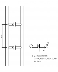 PH-11 Stainless Steel Glass Door Pull Handle